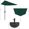imagePure Garden Half Umbrella Outdoor Patio Shade  9 ft Half Patio Umbrella with Easy Crank  Small Canopy for Balcony Table or DeckHunter Green