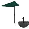 imagePure Garden Half Umbrella Outdoor Patio Shade  9 ft Half Patio Umbrella with Easy Crank  Small Canopy for Balcony Table or DeckHunter Green