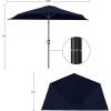 imagePure Garden Half Umbrella Outdoor Patio Shade  9 ft Half Patio Umbrella with Easy Crank  Small Canopy for Balcony Table or DeckNavy Blue
