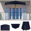 imagePure Garden Half Umbrella Outdoor Patio Shade  9 ft Half Patio Umbrella with Easy Crank  Small Canopy for Balcony Table or DeckNavy Blue