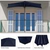 imagePure Garden Half Umbrella Outdoor Patio Shade  9 ft Half Patio Umbrella with Easy Crank  Small Canopy for Balcony Table or DeckNavy Blue