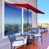 imagePure Garden Half Umbrella Outdoor Patio Shade  9 ft Half Patio Umbrella with Easy Crank  Small Canopy for Balcony Table or DeckRed