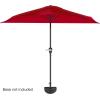 imagePure Garden Half Umbrella Outdoor Patio Shade  9 ft Half Patio Umbrella with Easy Crank  Small Canopy for Balcony Table or DeckRed