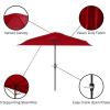 imagePure Garden Half Umbrella Outdoor Patio Shade  9 ft Half Patio Umbrella with Easy Crank  Small Canopy for Balcony Table or DeckRed