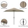 imagePure Garden Half Umbrella Outdoor Patio Shade  9 ft Half Patio Umbrella with Easy Crank  Small Canopy for Balcony Table or DeckSand