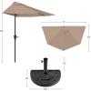 imagePure Garden Half Umbrella Outdoor Patio Shade  9 ft Half Patio Umbrella with Easy Crank  Small Canopy for Balcony Table or DeckSand