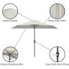 imagePure Garden Half Umbrella Outdoor Patio Shade  9 ft Half Patio Umbrella with Easy Crank  Small Canopy for Balcony Table or DeckTan
