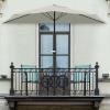 imagePure Garden Half Umbrella Outdoor Patio Shade  9 ft Half Patio Umbrella with Easy Crank  Small Canopy for Balcony Table or DeckTan