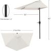 imagePure Garden Half Umbrella Outdoor Patio Shade  9 ft Half Patio Umbrella with Easy Crank  Small Canopy for Balcony Table or DeckTan