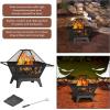 imagePure Garden W150098 37quot Tile Rectangular Fire Pit Black32 inches