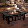 imagePure Garden W150098 37quot Tile Rectangular Fire Pit BlackRectangle