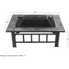 imagePure Garden W150098 37quot Tile Rectangular Fire Pit BlackRectangle