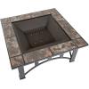 imagePure Garden W150098 37quot Tile Rectangular Fire Pit BlackSquare