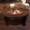 imageFire Pit  32Inch Outdoor Fireplace with Spark Screen Poker and Cover  WoodBurning Fire Pit for Yard Patio or Camping by Pure Garden Bronze