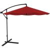 imagePure Garden 10 Ft Offset Cantilever Patio Umbrella  FadeResistant Shade Umbrella Outdoor Patio Canopy with Cross Base for Garden Lawn Deck Yard or Pool OrangeRed