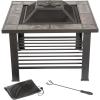 imagePure Garden 50154 26quot Woven Square Fire Pit BronzeBlack