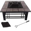 imagePure Garden 50154 26quot Woven Square Fire Pit BronzeBlack with Orange
