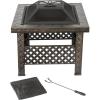 imagePure Garden 50154 26quot Woven Square Fire Pit BronzeBronze
