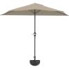 imagePure Garden Half Umbrella Outdoor Patio Shade  9 ft Half Patio Umbrella with Easy Crank  Small Canopy for Balcony Table or DeckSand