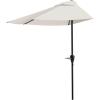 imagePure Garden Half Umbrella Outdoor Patio Shade  9 ft Half Patio Umbrella with Easy Crank  Small Canopy for Balcony Table or DeckTan
