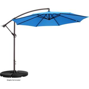 imageOffset Patio Umbrella with Sturdy Steel Ribs and Vertical TiltBlue