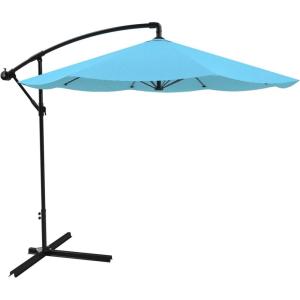 imagePure Garden 10 Ft Offset Cantilever Patio Umbrella  FadeResistant Shade Umbrella Outdoor Patio Canopy with Cross Base for Garden Lawn Deck Yard or Pool OrangeBlue