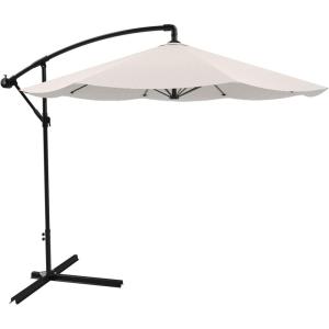 imagePure Garden 10 Ft Offset Cantilever Patio Umbrella  FadeResistant Shade Umbrella Outdoor Patio Canopy with Cross Base for Garden Lawn Deck Yard or Pool OrangeCream