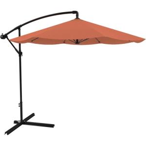 imagePure Garden 10 Ft Offset Cantilever Patio Umbrella  FadeResistant Shade Umbrella Outdoor Patio Canopy with Cross Base for Garden Lawn Deck Yard or Pool OrangeOrange