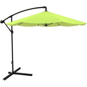 imagePure Garden 10 Ft Offset Cantilever Patio Umbrella  FadeResistant Shade Umbrella Outdoor Patio Canopy with Cross Base for Garden Lawn Deck Yard or Pool OrangeLime Green