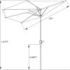 image9 Outdoor Patio Half Umbrella with 5 Ribs Fade Resistant Condo or Townhouse Umbrella in BrownBrown