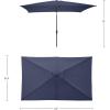 imagePure Garden 10 Rectangular Patio UmbrellaNavy