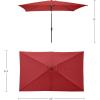 imagePure Garden 10 Rectangular Patio UmbrellaRed
