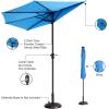 imagePure Garden Patio Umbrella  9FT Half Umbrella Outdoor Patio Canopy with Easy Hand Crank  Condo Townhouse or Balcony Furniture by Villacera Blue