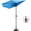 imagePure Garden Patio Umbrella  9FT Half Umbrella Outdoor Patio Canopy with Easy Hand Crank  Condo Townhouse or Balcony Furniture by Villacera Blue