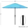imagePure Garden Patio Umbrella with Vented Canopy  9 Ft Easy Crank Outdoor Umbrella for Shade  For Deck Balcony Porch Backyard or Pool Light Blue