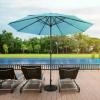 imagePure Garden Patio Umbrella with Vented Canopy  9 Ft Easy Crank Outdoor Umbrella for Shade  For Deck Balcony Porch Backyard or Pool Light Blue
