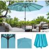 imagePure Garden Patio Umbrella with Vented Canopy  9 Ft Easy Crank Outdoor Umbrella for Shade  For Deck Balcony Porch Backyard or Pool Light Blue
