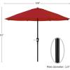 imagePure Garden Patio Umbrella with Vented Canopy  9 Ft Easy Crank Outdoor Umbrella for Shade  For Deck Balcony Porch Backyard or Pool Red