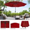imagePure Garden Patio Umbrella with Vented Canopy  9 Ft Easy Crank Outdoor Umbrella for Shade  For Deck Balcony Porch Backyard or Pool Red