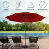 imagePure Garden Patio Umbrella with Vented Canopy  9 Ft Easy Crank Outdoor Umbrella for Shade  For Deck Balcony Porch Backyard or Pool Red