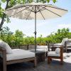 imagePure Garden Patio Umbrella with Vented Canopy  9FT Easy Crank Outdoor Umbrella for Shade  For Deck Balcony Porch Backyard or Pool Tan