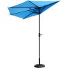imagePure Garden Patio Umbrella  9FT Half Umbrella Outdoor Patio Canopy with Easy Hand Crank  Condo Townhouse or Balcony Furniture by Villacera Blue