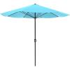 imagePure Garden Patio Umbrella with Vented Canopy  9 Ft Easy Crank Outdoor Umbrella for Shade  For Deck Balcony Porch Backyard or Pool Light Blue