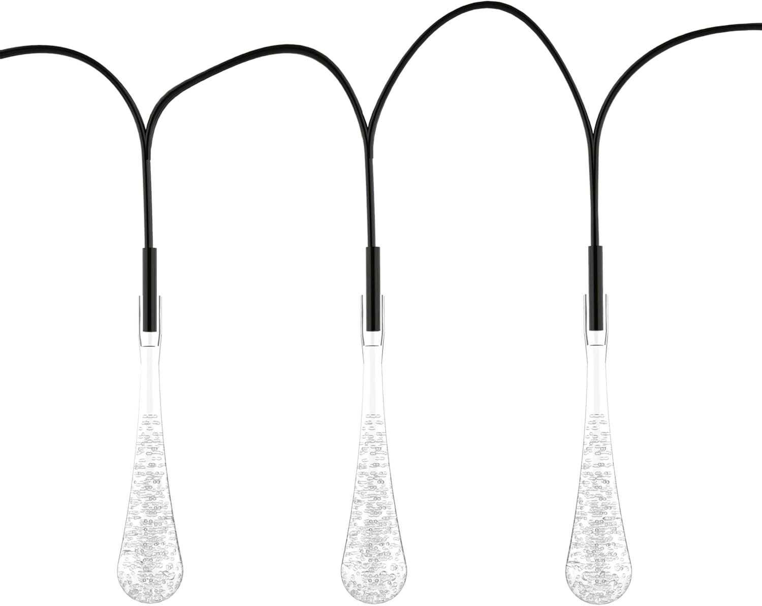 imagePure Garden 50LG1016 String Set of 2 30 Bulb Solar Power Outdoor LED Decor Tear Drop Lighting with 8 Modes and Rechargeable Battery MultiColorMulticolor
