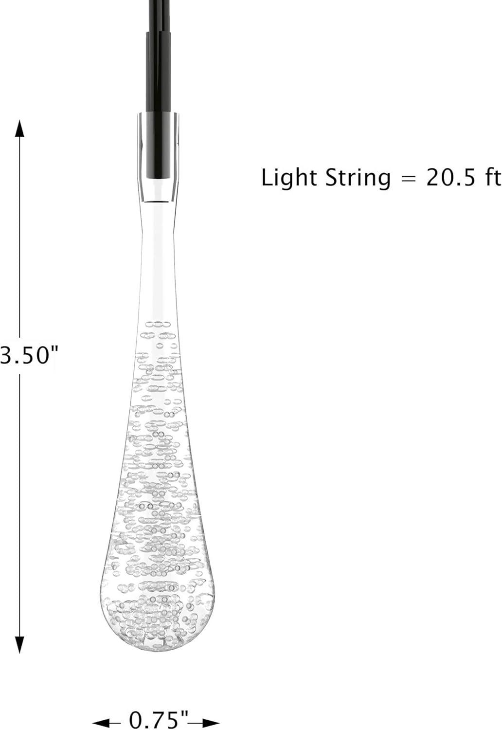 imagePure Garden 50LG1016 String Set of 2 30 Bulb Solar Power Outdoor LED Decor Tear Drop Lighting with 8 Modes and Rechargeable Battery MultiColorMulticolor