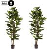 imageArtificial Fiddle Leaf Fig Tree  6FT Fake Plant with Pot and Natural Feel Leaves for Home or Office Decor  Artificial Plants Indoor by Pure Garden6ft  Set of 2