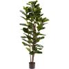 imageArtificial Fiddle Leaf Fig Tree  6FT Fake Plant with Pot and Natural Feel Leaves for Home or Office Decor  Artificial Plants Indoor by Pure Garden6ft