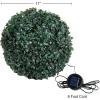 imageBoxwood Plant  11in Faux Outdoor Topiary PreLit with Solar LEDs  Artificial Boxwood Ball with Rechargeable Lights  Greenery Decor by Pure Garden2 Pack