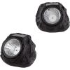 imagePure Garden 5021 Powered Rock Outdoor Weather FauxStone LED Solar Lights Set for Paths Gardens and Landscaping 4PACK Black 4 CountBlack