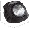 imagePure Garden 5021 Powered Rock Outdoor Weather FauxStone LED Solar Lights Set for Paths Gardens and Landscaping 4PACK Black 4 CountBlack